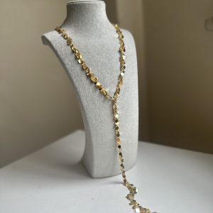 Gold kalp charmlıı Y kolye