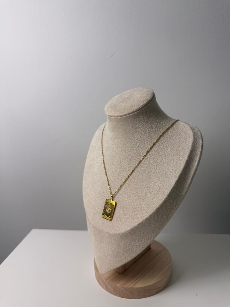 Gold Taşlı Nazar Gözü Kolye