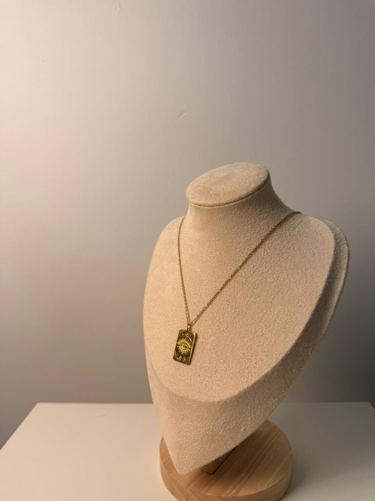 Gold Taşlı Nazar Gözü Kolye