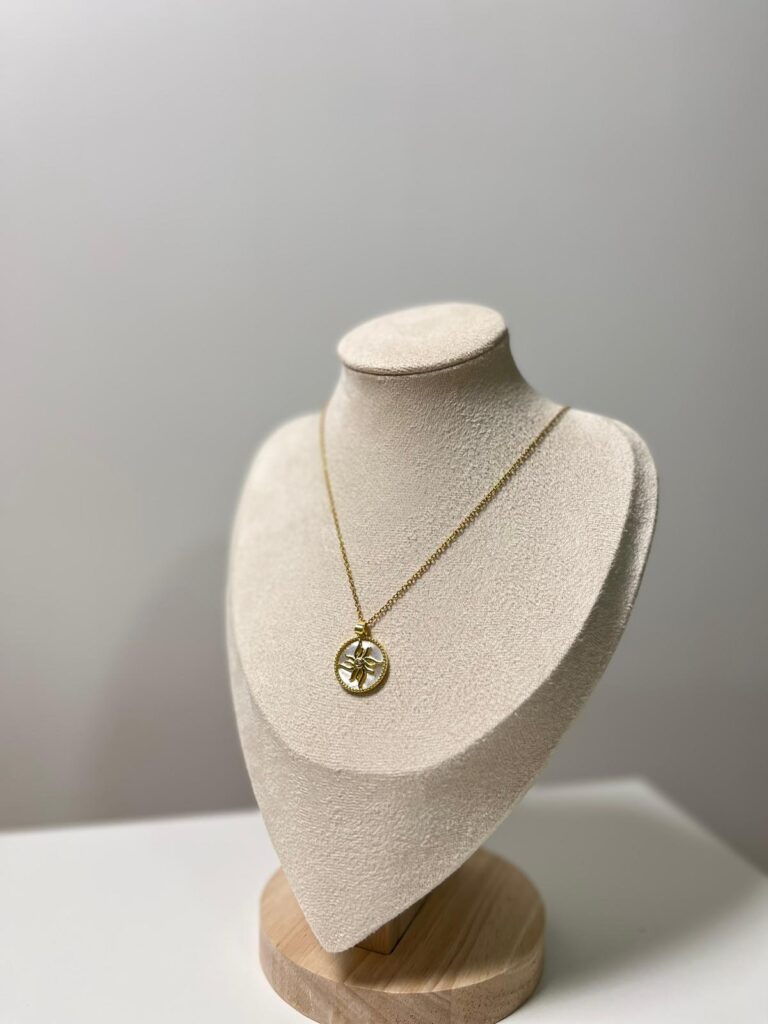 Gold Pusula Desen Kolye
