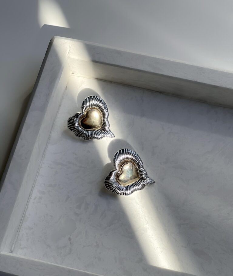 Gold/ Silver Kalp Küpe