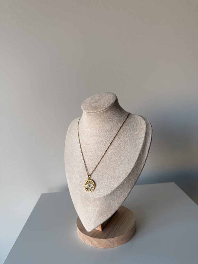 Gold Göz Desen Kolye