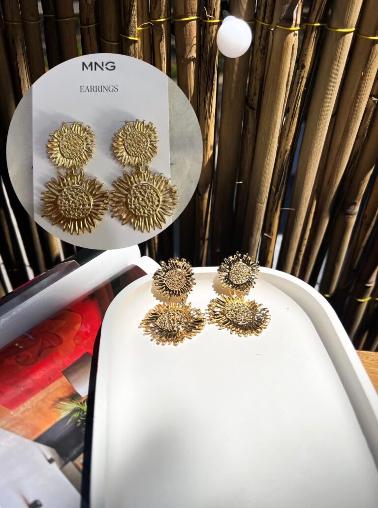 Gold Çiçek Küpe