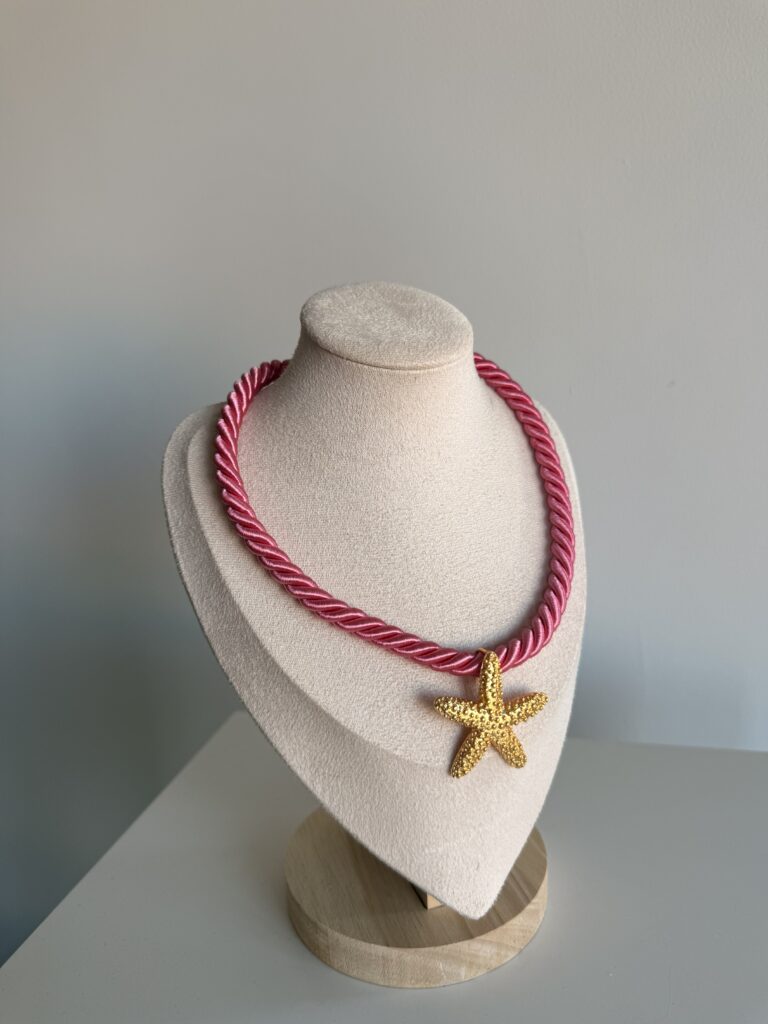Pembe Denizyıldızı Hasır kolye