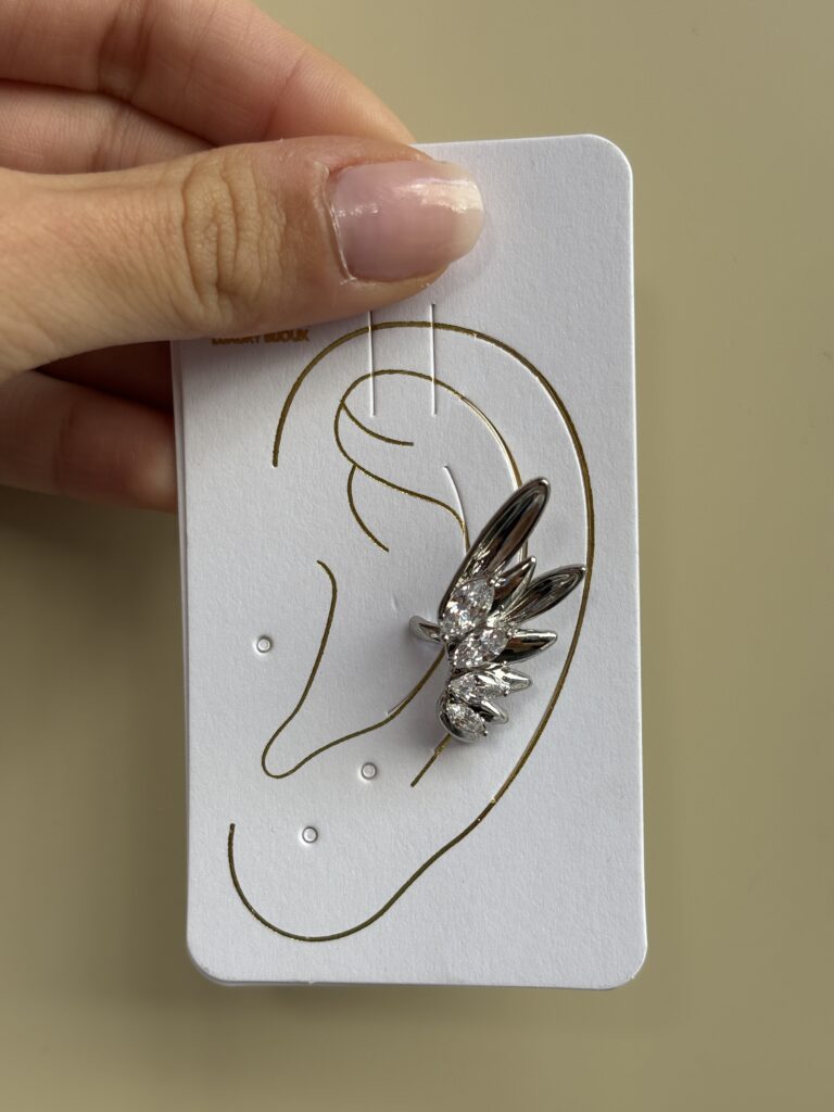 Kanat Figürlü Silver Earcuff