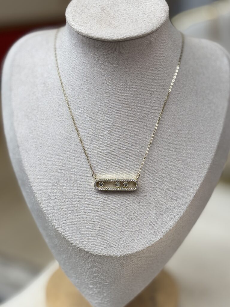 Gold Taşlı Kolye